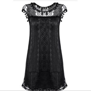 ❤️LAST ONE❤️ Boho Black Lace Pom Pom Mini …